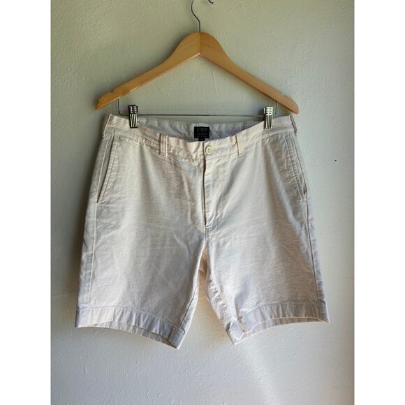 J.Crew Mens Chino Short Mid Rise Garment-Dyed‎ Cotton Flat Front Ivory Size 33W - Picture 1 of 5